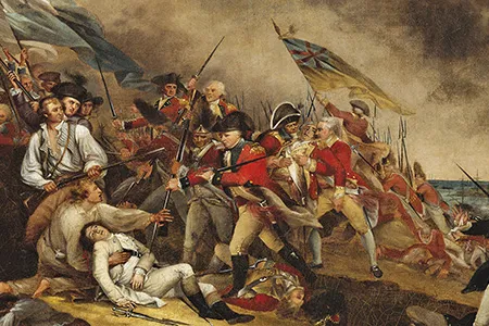John Trumball's <i>The Death of General Warren at the Battle of Bunker's Hill, 17 June, 1775</i>.