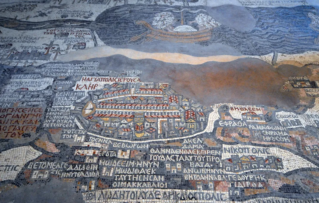 Oldest mosaic map of the Holy Land at Madaba
