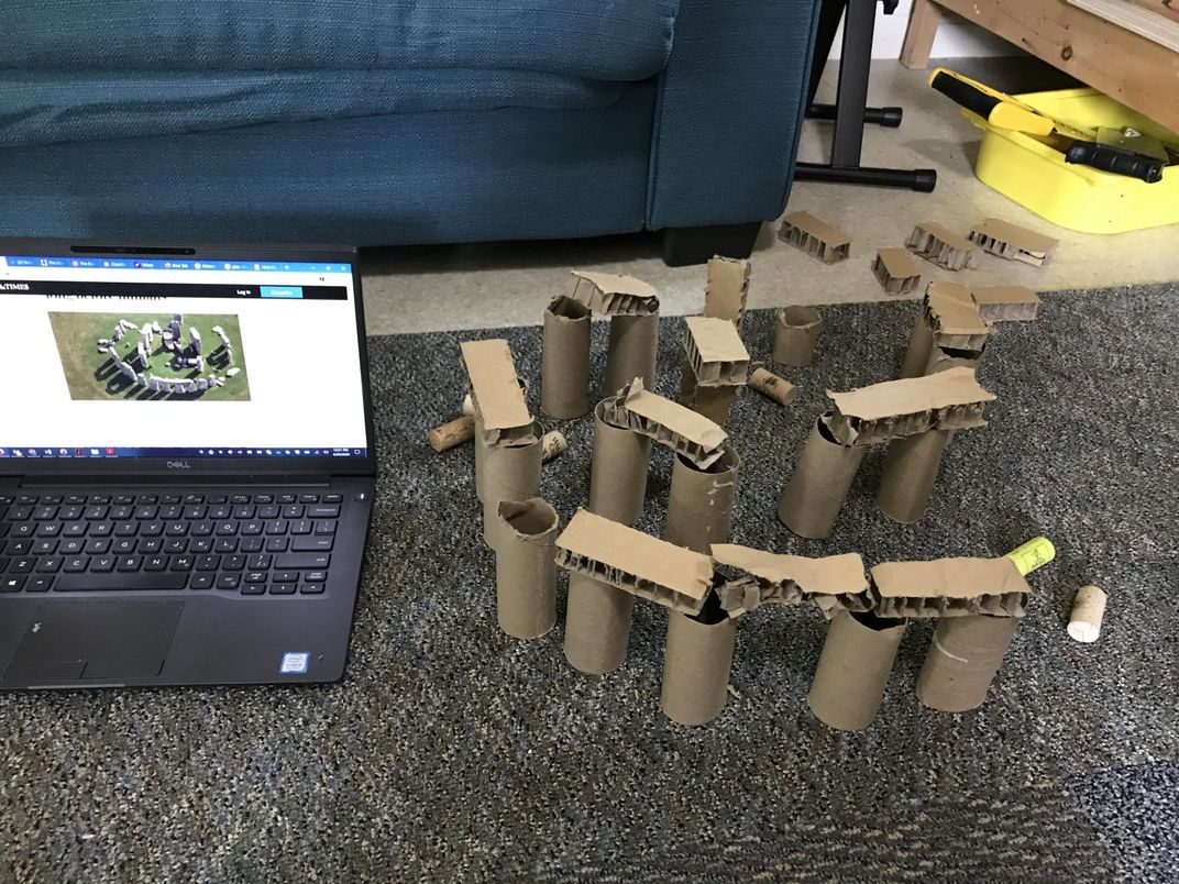 Toilet paper roll Stonehenge