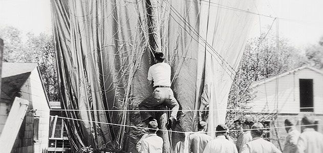 A less-than-dignified descent and landing.