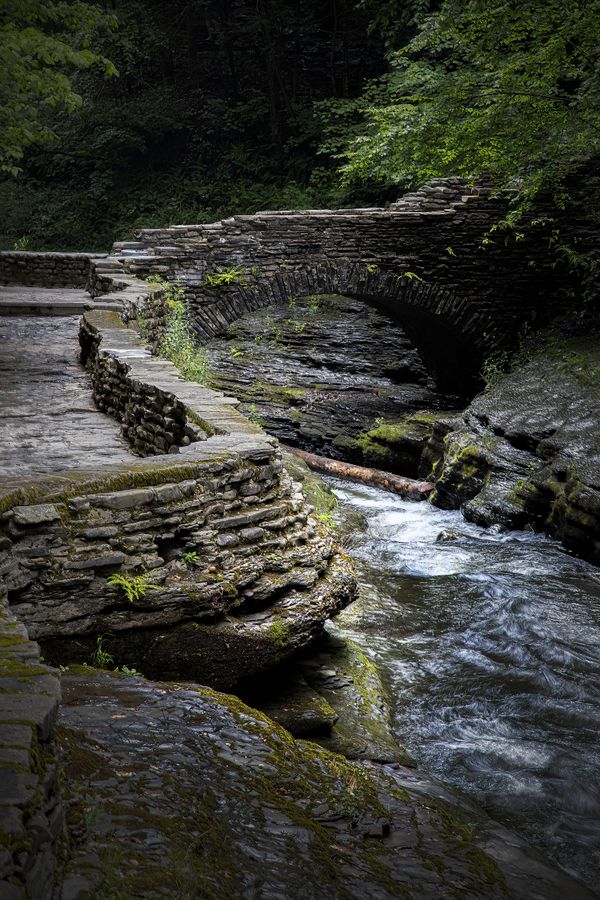 Stone bridge in Watkins Glen State Park thumbnail