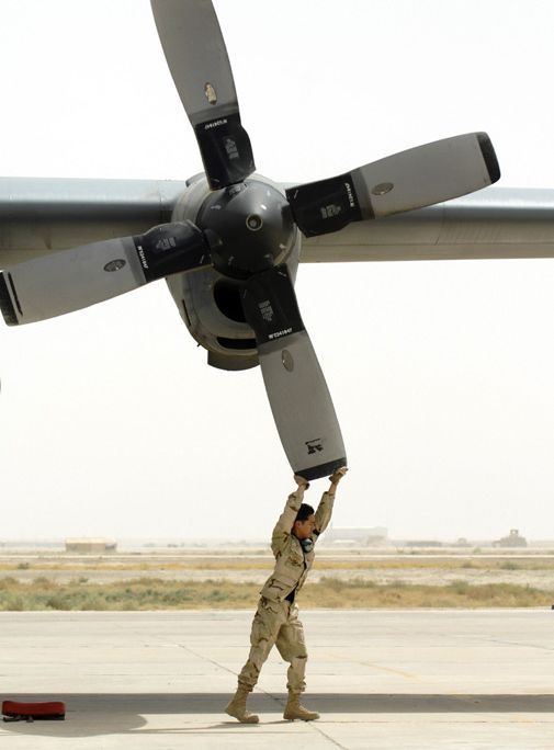 Preparing for a C-130 flight, Ali Air Base, Iraq.