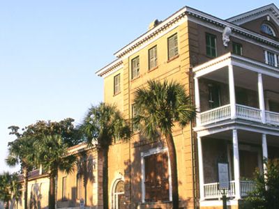 Moviemakers love the old houses with side porches (Aiken-Rhett House, c. 1820) and palmetto-lined streets, says Josephine Humphreys.