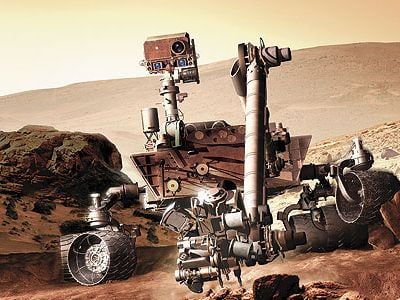 Equipped to explore the rough terrain on Mars, the rover Curiosity will try to determine if the planet was once capable of sustaining life.