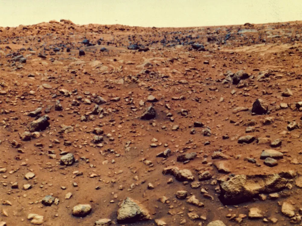 The rocky Martian surface