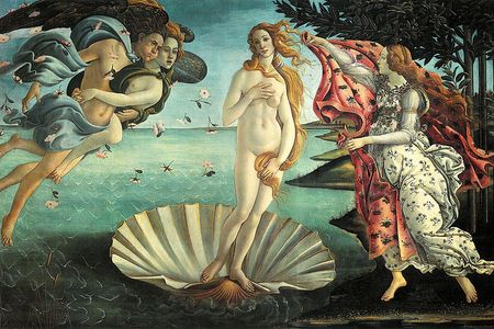 Sandro Botticelli's "Birth of Venus" finds its subject striking a contrapposto pose 