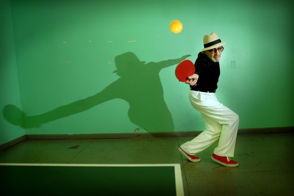 A 2007 photo of Marty Reisman, who loosely inspired Timothée Chalamet's character in Marty Supreme