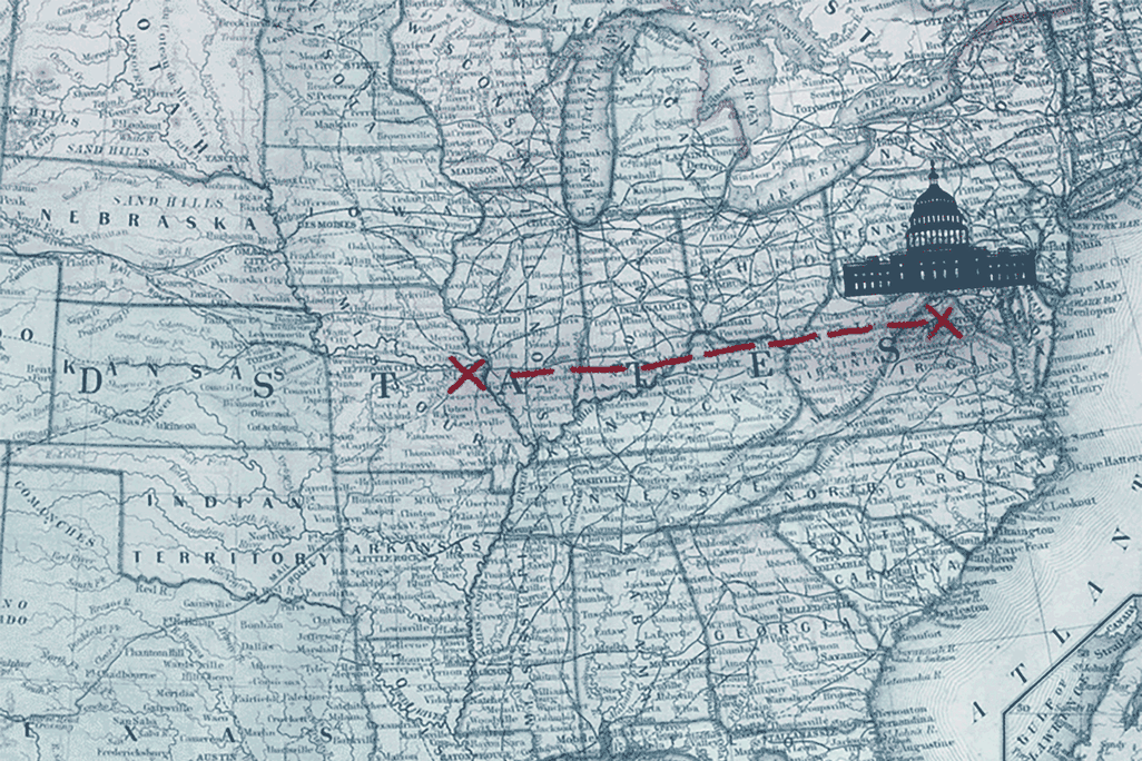 Animation of U.S. Capitol moving to St. Louis