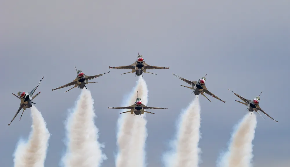 At the  NASCAR Pennzoil 400 in Las Vegas the Thunderbirds did their flyover during the National Anthem.