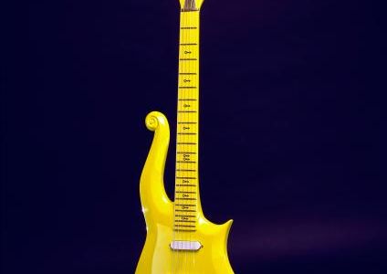 This 1989 custom-made guitar was designed by Prince and constructed by a small company, Knut-Koupee Enterprises, in Minneapolis, Minnesota. (NMAH)