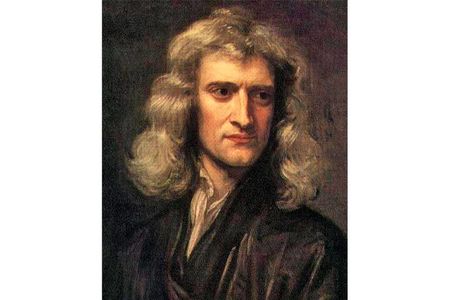 A portrait of scientist Isaac Newton, who developed a toad vomit–based cure for the bubonic plague
