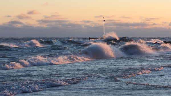 Morning light on waves in Lake Michigan thumbnail