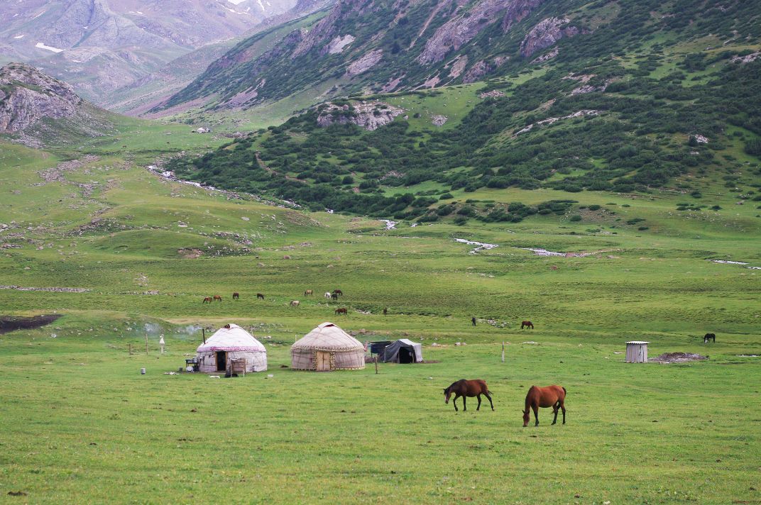 A yurt encampment in Kyrgyzstan