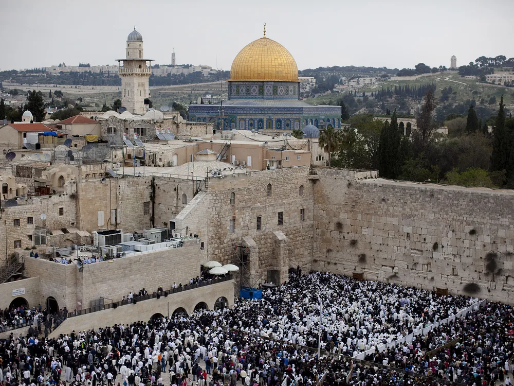 Thousands of Israelis attend the Annual Cohanim prayer, or Priest's blessing, for the Pesach (Passover) holiday, on April 21, 2011