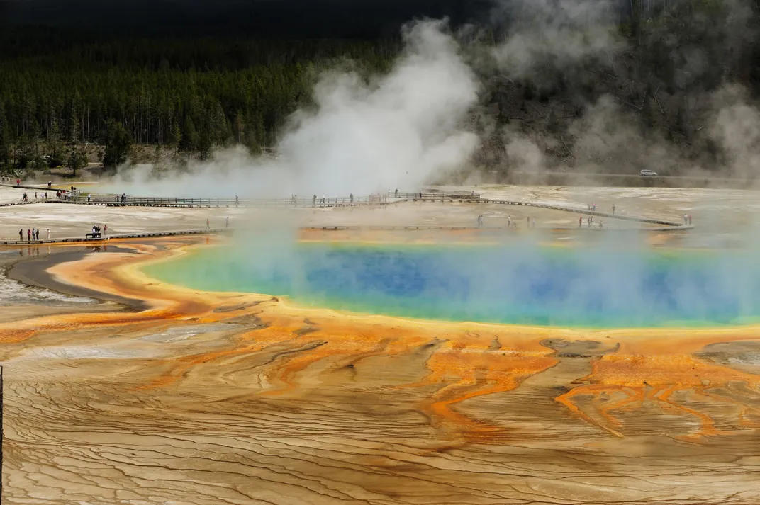 Grand Prismatic Spring side view