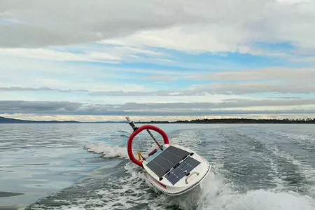 Daphne, an autonomous solar-powered vessel developed by British Columbia–based Open Ocean Robotics, is part of a wave of new ocean robots designed to police illegal fishing.