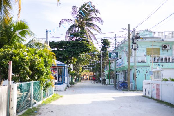 Sleepy streets in Caye Caulker, Belize thumbnail