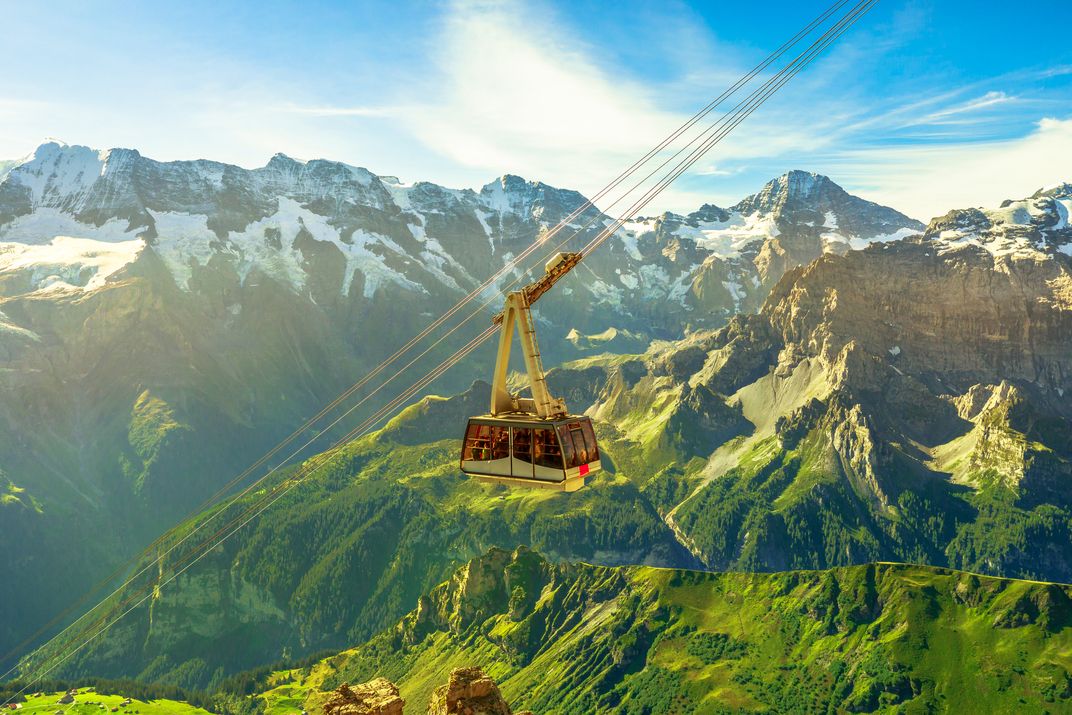 Gondola from the mountains to Murren