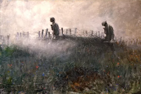 On the Wire, by Harvey Thomas Dunn (oil on canvas, 1918)