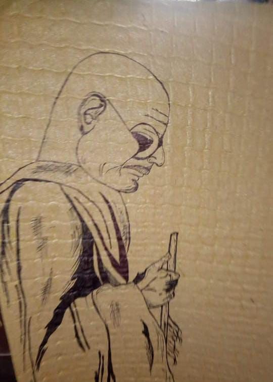 The sketch of the great freedom fighter of India and the father of the nation ' Mahatma Gandhi' thumbnail