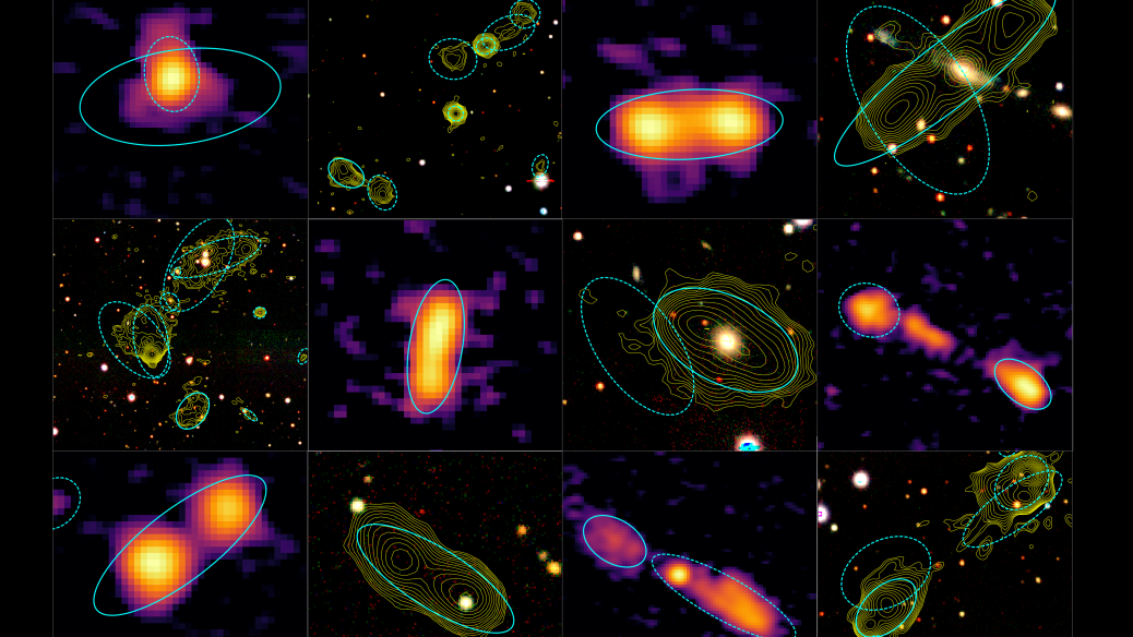 12 images from the platform showcasing different galactic formations