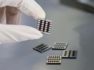 A group of perovskite solar cells that have been treated with capsaicin.
