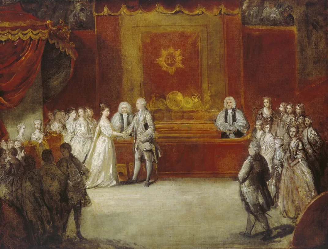 Joshua Reynolds' painting of George and Charlotte's wedding