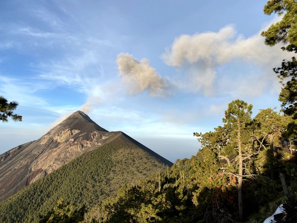 View of Fuego from Acatenango Summit in Guatemala thumbnail