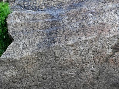 The indecipherable text carved in a rock found in the Brittany village of Plougastel-Daoulas.