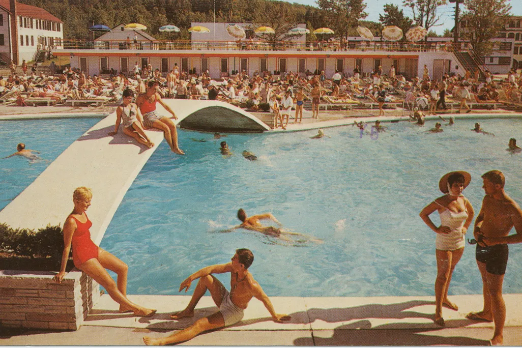 Outdoor pool in the Catskills