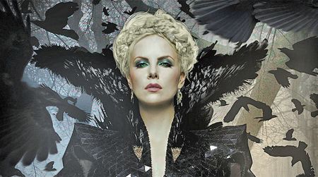 Charlize Theron (top) and Julia Roberts in competing Snow White movies.