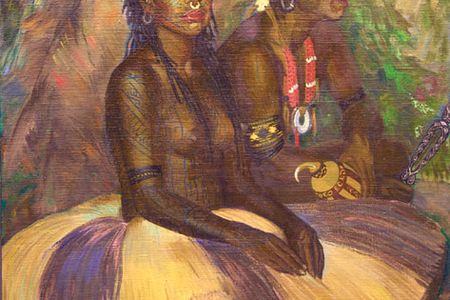 The artist wrote that the couple had a "mystical union that is rare in any society." Shortly after the picture was finished, Sarli and his wife, whose name is unknown, died of influenza brought to their village by an American freighter.