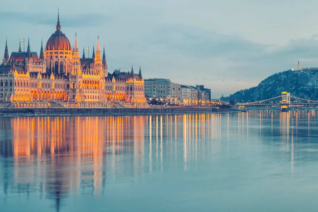 Parliament Building, Budapest, along the Danube