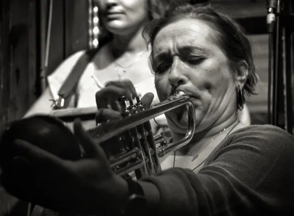 Marla Dixon Playing Trumpet in New Orleans thumbnail