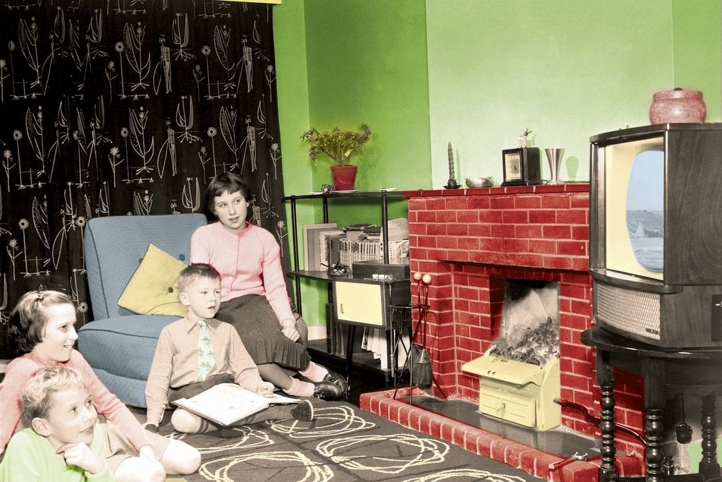 1950's Style Family Watching Television