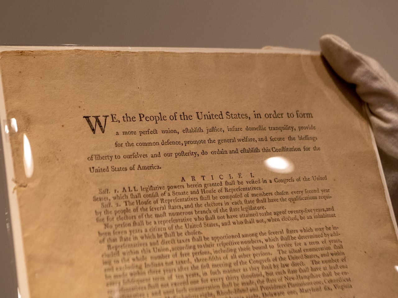 After Selling for $43 Million, Rare Copy of the Constitution Goes on Display