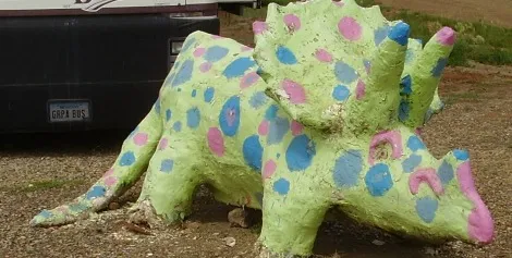 A polka-dot Triceratops in Jordan, Montana