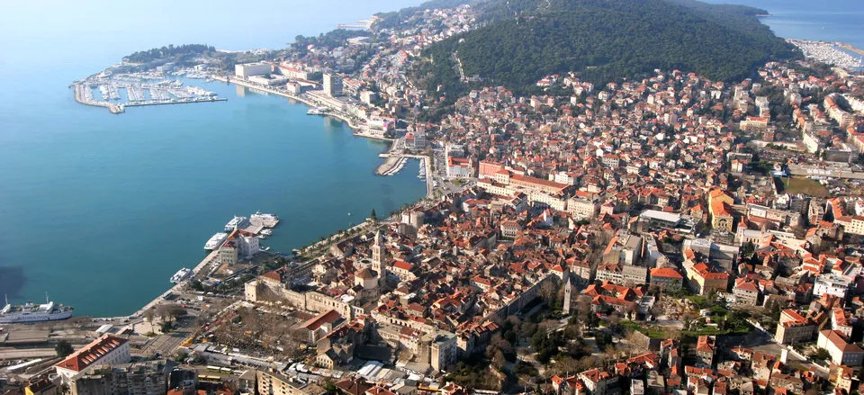  Aerial view of Split, with the remains of Diocletian's Palace 