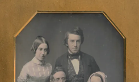Peter Cooper and Family, unidentified daguerreotypist, three-quarter-plate daguerreotype with applied color, c. 1850. National Portrait Gallery, Smithsonian Institution.