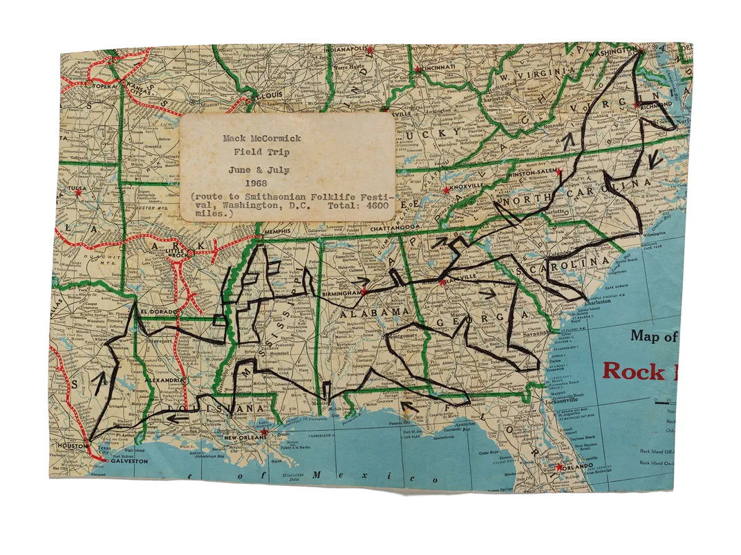 Map of McCormick's route across the U.S. 1968