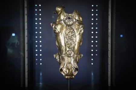 The restored horse head is on view for the first time since its discovery in 2009