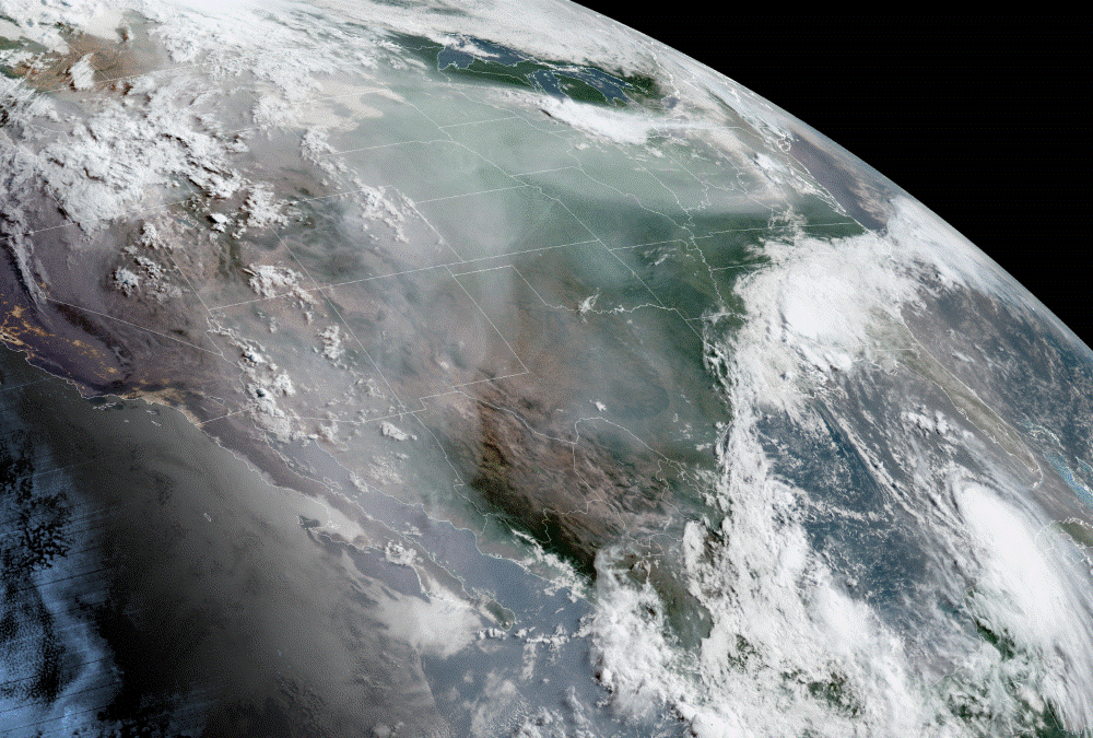 Satellite image of North America