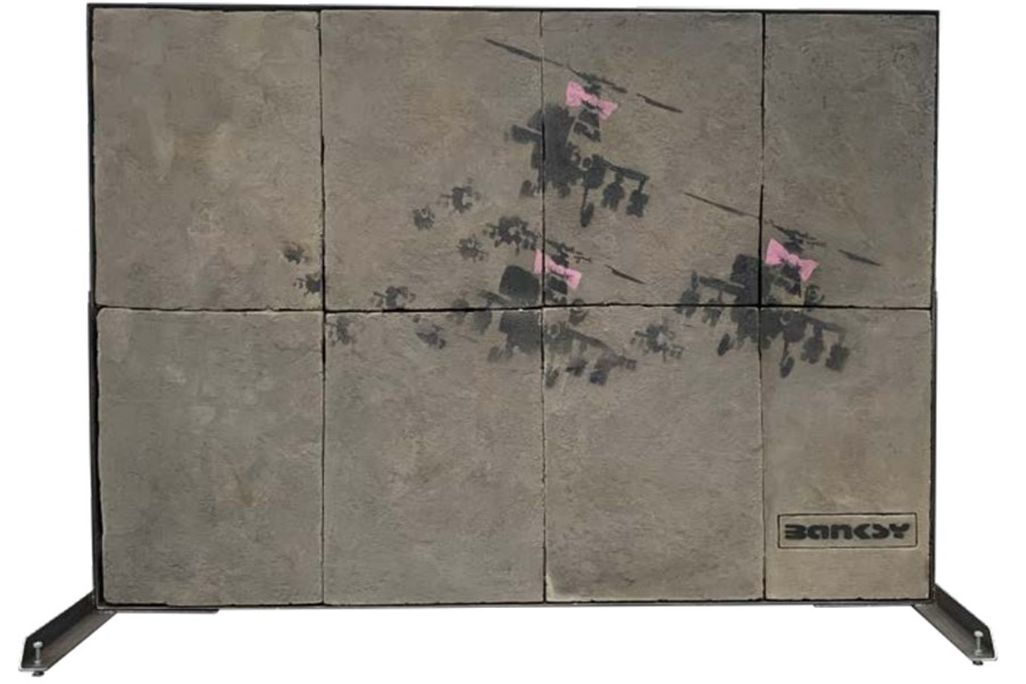 Large piece of street art against a white backdrop