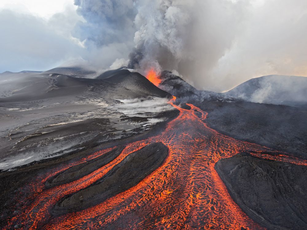 lava flow from volcano