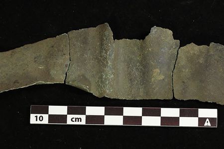 A copper band found at the McQueen shell ring is similar to ceremonial objects seen at sites in the Great Lakes region