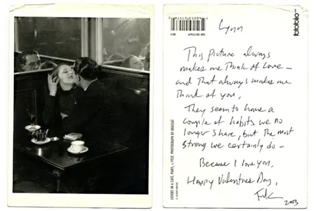 A love note found among the collection&rsquo;s many cards and letters