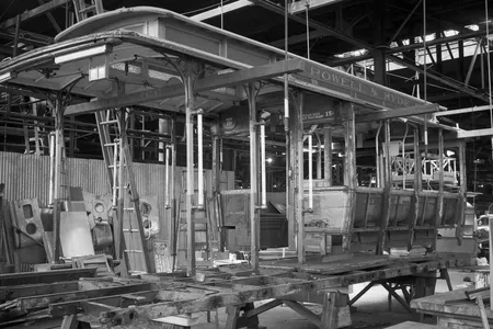 Reconstruction of Cable Car 520 Showing Partial Disassembly of Car | April 28, 1967.