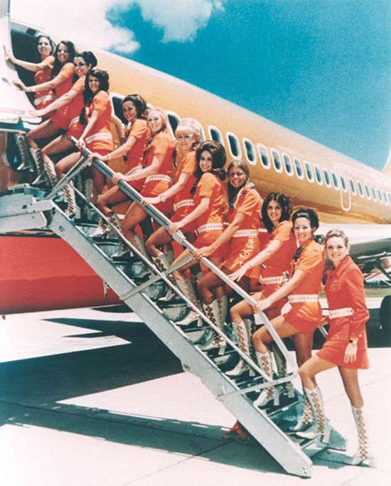 Southwest Airlines uniforms in the early 1970s