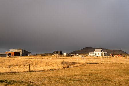The small fishing village of Grindav&iacute;k, which officials evacuated late last week as a precaution in advance of a likely volcanic eruption in the area.