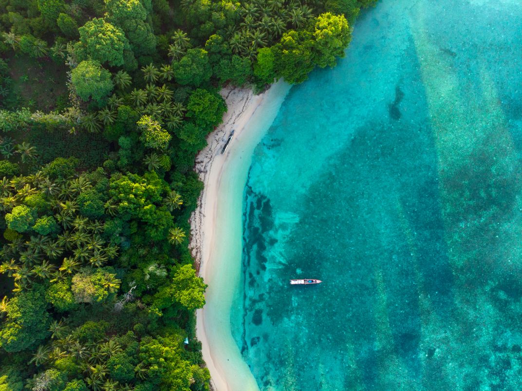 Aerial view of one of Indonesia's Kai Islands